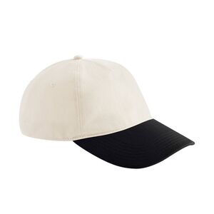 Beechfield Leisure Contrast Peak Cap / Natural/Black